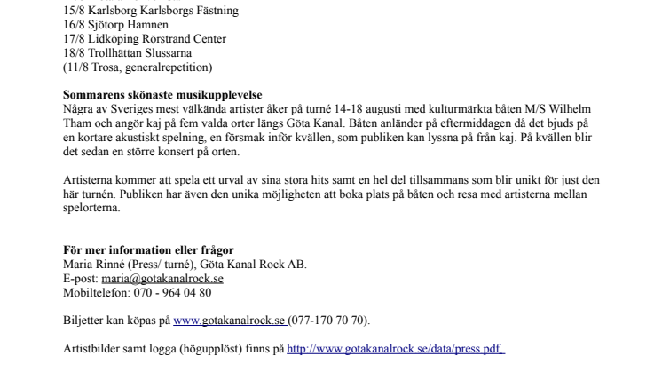 Brolle, Nanne och Rydé rockar Göta Kanal i sommar
