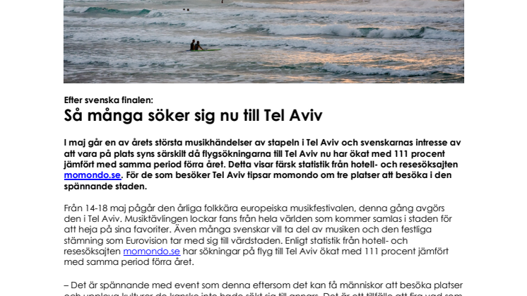 Efter svenska finalen: Så många söker sig nu till Tel Aviv