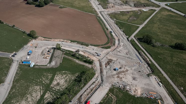 När Falköpings kommun expanderar i den norra delen av Falköping med plats för bostäder och industrier gör Solör Bioenergi samtidigt en miljoninvestering i utbyggnad av fjärrvärmenätet. Foto: Emanuel Ström