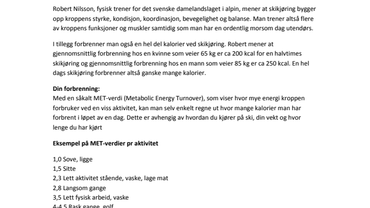 Alpin skikjøring - en morsom og allsidig treningsform