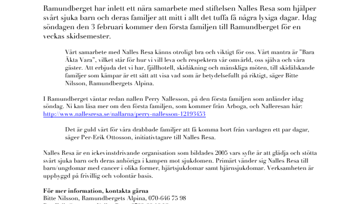 Ramundberget samarbetar med Nalles Resa
