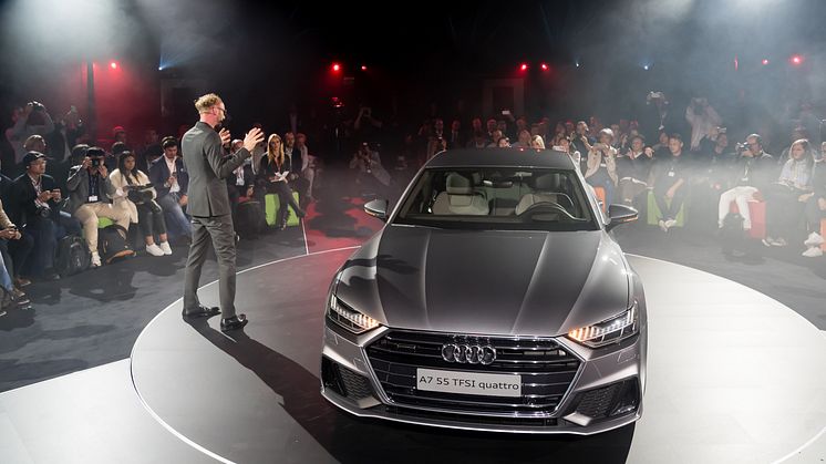 Marc Lichte præsenterer den nye Audi A7 Sportback ved verdenspremieren den 19. oktober 2017
