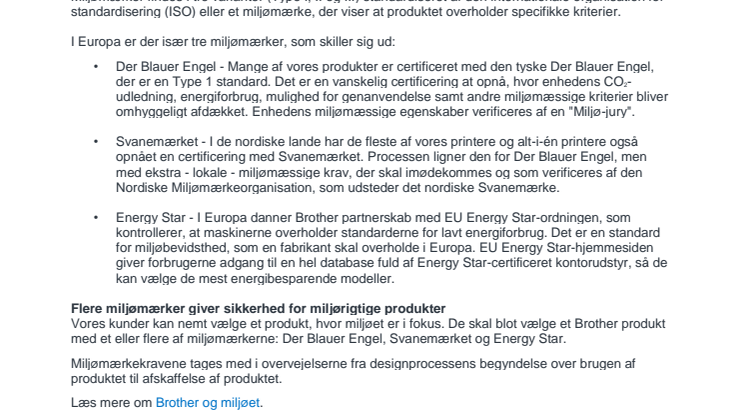 Betyder det noget, hvad der står på mærket, når du skal vælge en miljøvenlig printer? 