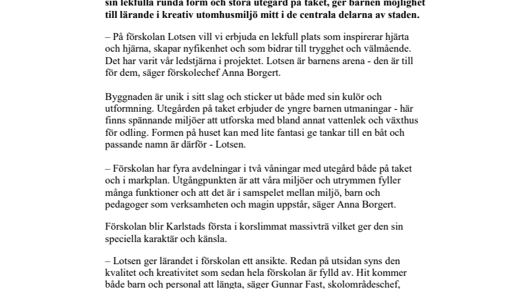 Färgstark förskola med lekplats på taket