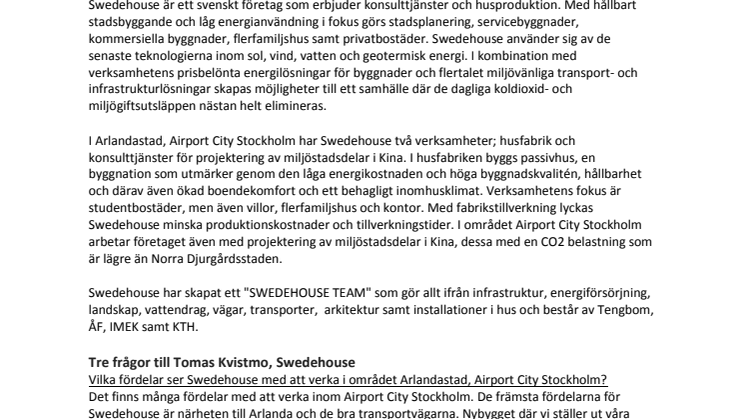 Swedehouse – En del av Airport City Stockholm