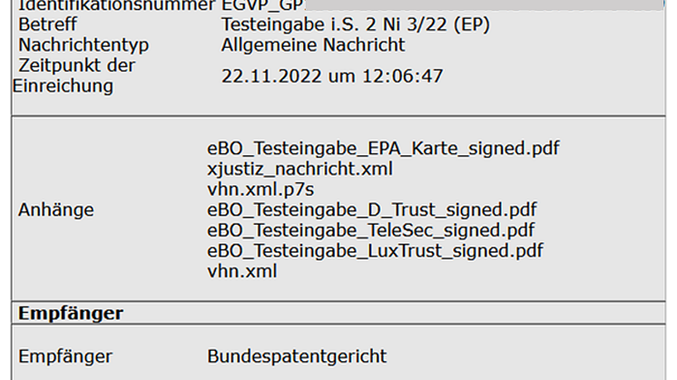Sendebestätigung