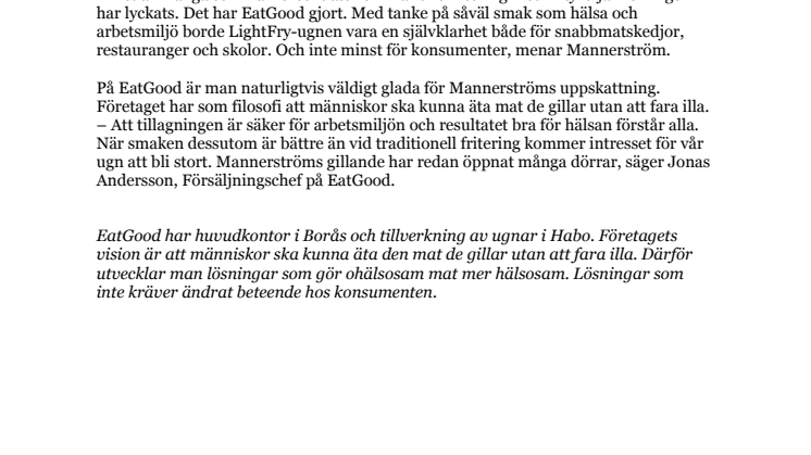 Leif Mannerström lovordar nytt sätt att tillaga pommes frites utan frityrolja