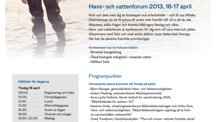 Vattnets värde i fokus på HaV:s konferens