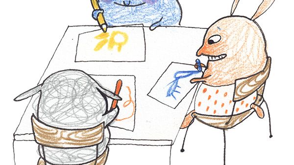 Den nya handledningen innehåller bland annat pedagogiska övningar om känslor och rättigheter som personalen kan göra tillsammans med barnen. Illustration: Stina Wirsén.
