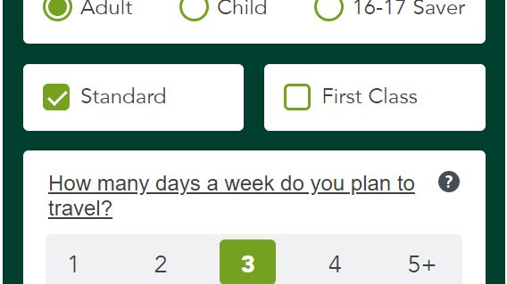 Southern Season Ticket Calculator no stations selected