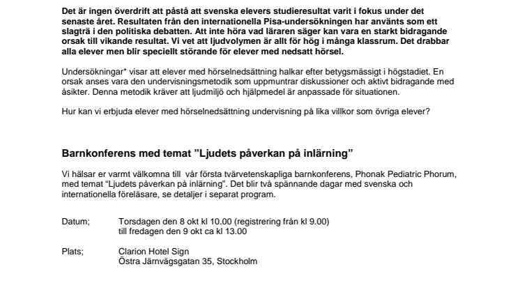 Barn med hörselnedsättning måste få undervisning på lika villkor