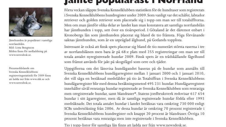 Jämte populärast i Norrland