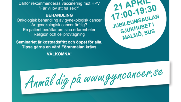 Gyncancerdagen 21 april 2016 i Malmö