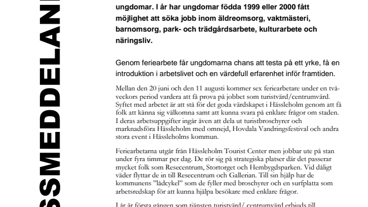 Hässleholms centrum får turistvärdar/centrumvärdar