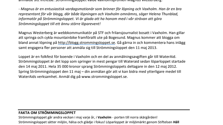 Nu bloggar Strömmingsloppet om löpning