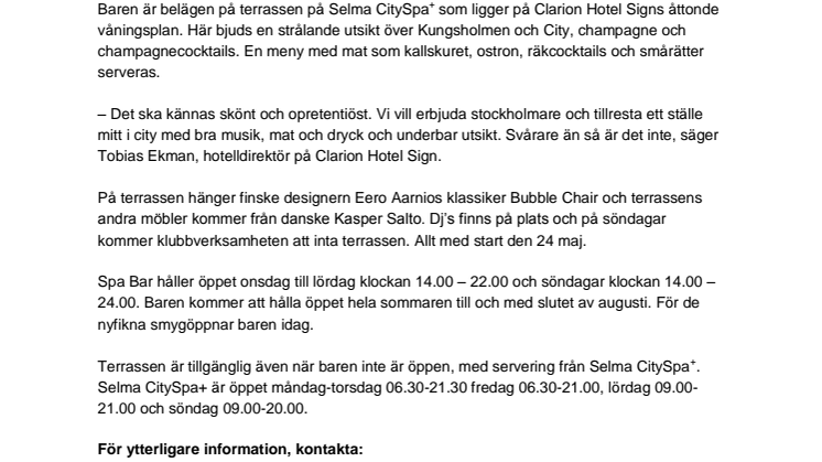 Ny terrassbar öppnar i Stockholm