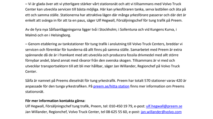 Idag invigs fyra nya Såifaanläggningar för yrkestrafik