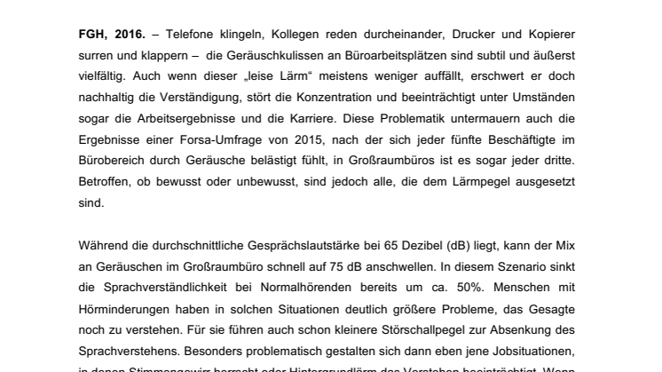 Stress im Beruf durch schlechtes Verstehen? – FGH Experten raten zu vorsorglichen Hörtests einmal im Jahr