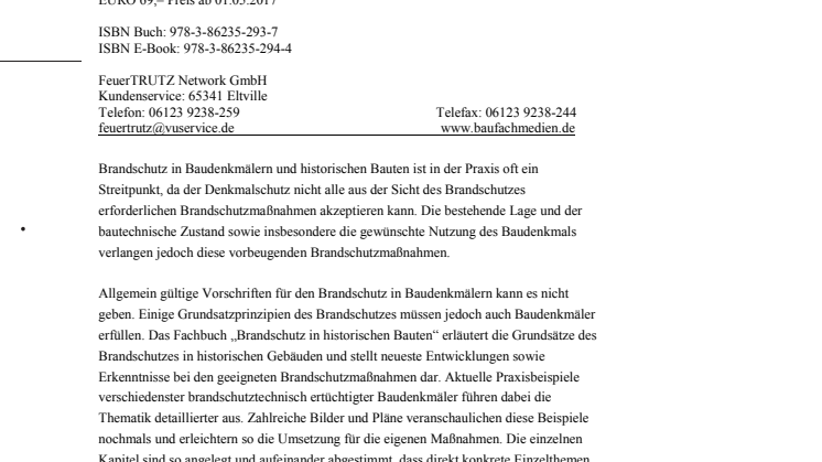 Brandschutz in historischen Bauten