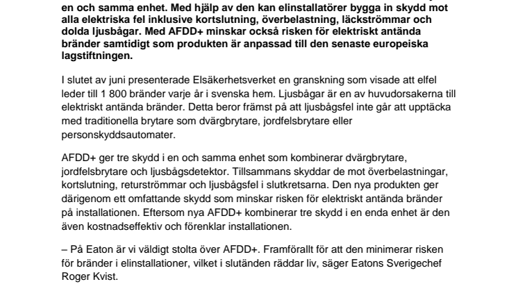  Ny produkt ger trippelt skydd för elinstallationer