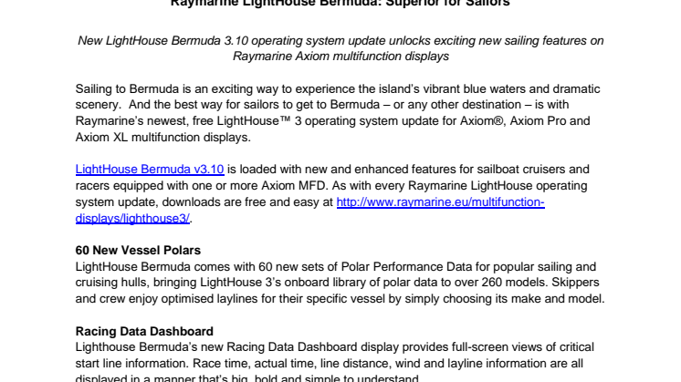 Raymarine LightHouse Bermuda: Superior for Sailors