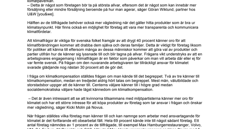 Svenskarnas syn på klimatet