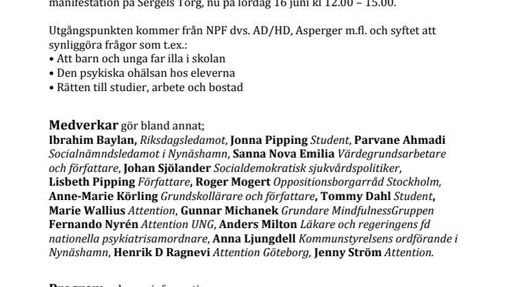 Politiker och eldsjälar på Sergels Torg lördag kl 12  ALLA vinner på att ALLA klarar grundskolan!
