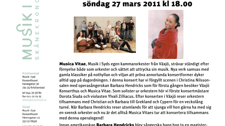 Barbara Hendricks möter Musica Vitae