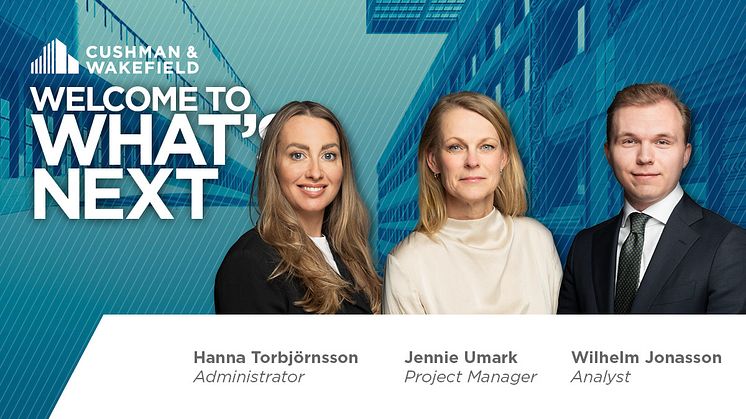 Hanna Torbjörnsson, Jennie Umark och Wilhelm Jonasson har rekryterats till Cushman & Wakefield.