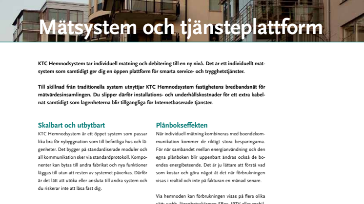 Mätsystem och tjänsteplattform