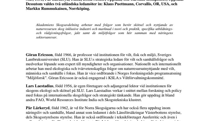 ​KSLA välkomnar nya ledamöter i Skogsavdelningen