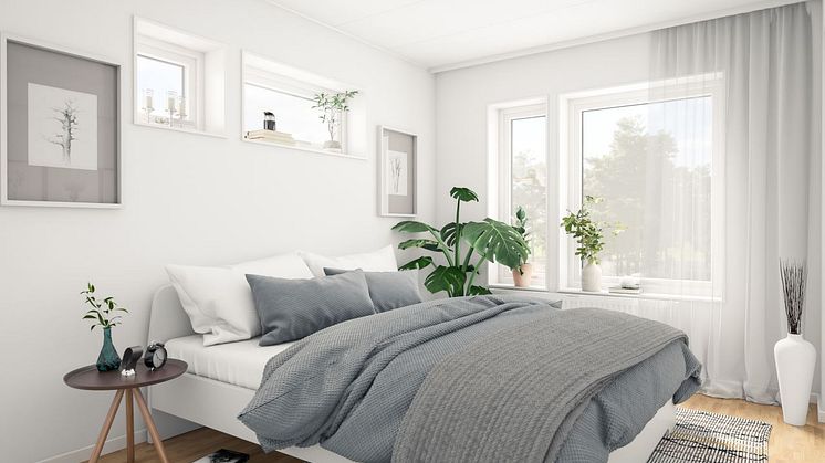 Brf Åsumtorp - 3D-bild av sovrummet