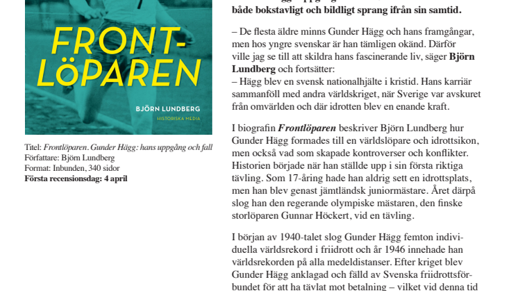 Ny biografi om en av Sveriges främsta  – men bortglömda – idrottsikoner