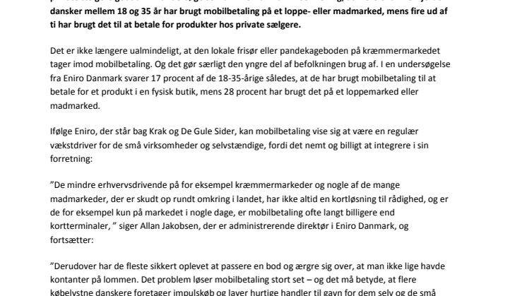 Mobilbetaling hjælper små butikker og private