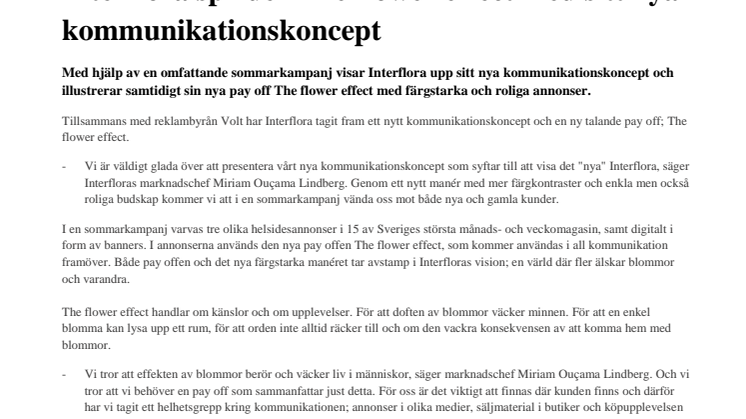 Interflora sprider The flower effect med sitt nya kommunikationskoncept