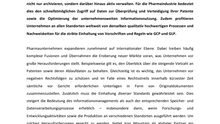 ​Informationsmanagement für Pharmaunternehmen: Mit Iron Mountain Daten effektiv verwalten