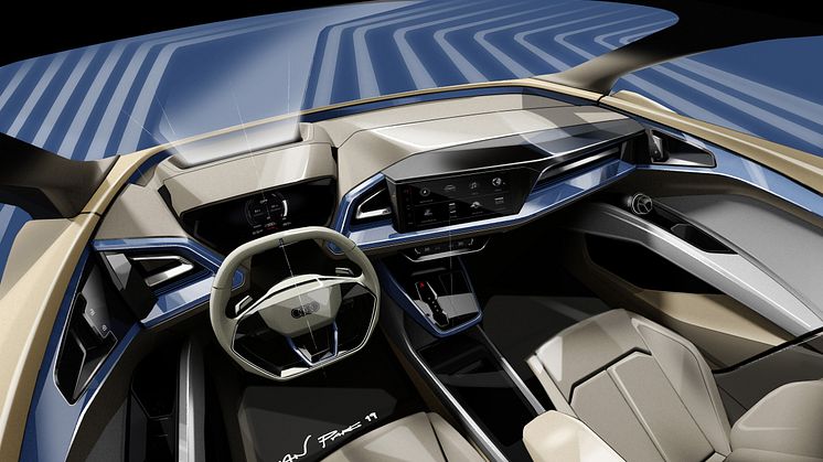 Audi Q4 e-tron concept (skitse af interiør)