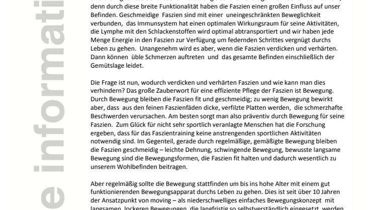 Faszien fit halten:  wenig Aufwand -  großer Wirkung