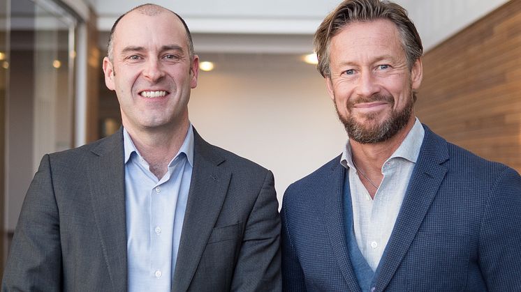 Stefan Johnston (till vänster), ny CFO på Sigma IT Consulting, tillsammans med VD Lars Kry.