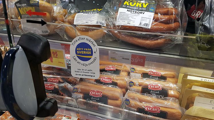Rikstäckande butikskampanj för ursprungsmärkningen Från Sverige hösten 2017 – Kött från Sverige i charkdisken.