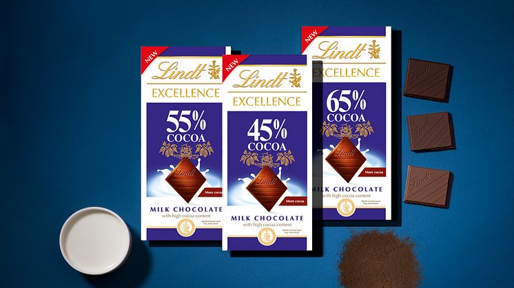 Excellence Milk 45% 55% 65% Blå