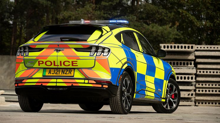 Ford Mustang Mach-E politibilkonsept Ford Mustang Mach-E police car at Safeguard SVP 2021