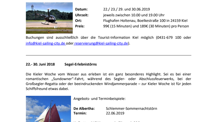 Neue Perspektiven: Kieler Woche an Land, auf dem Wasser oder aus der Luft erleben