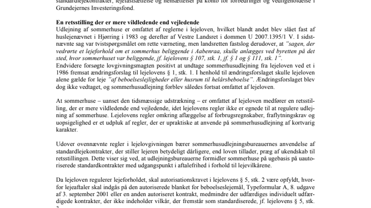 Sommerhusudlejning – et overset problemkompleks inden for lejeretten
