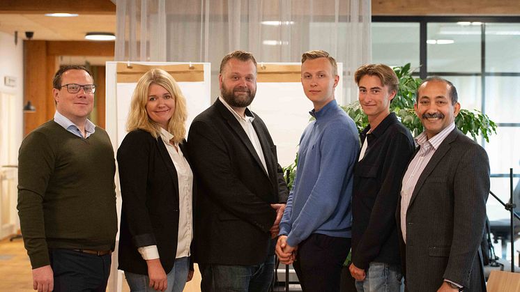 Anders Cederlund (Tukan Tech Solutions), Annie och Klas Johansson (Holly Sawara), Marcus Öhrner och Carl Johansson (Quigly), Gautam Billore (Nordic Digital Hub)