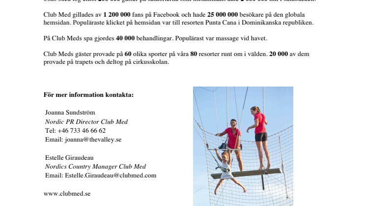 Club Med i Siffror 2013
