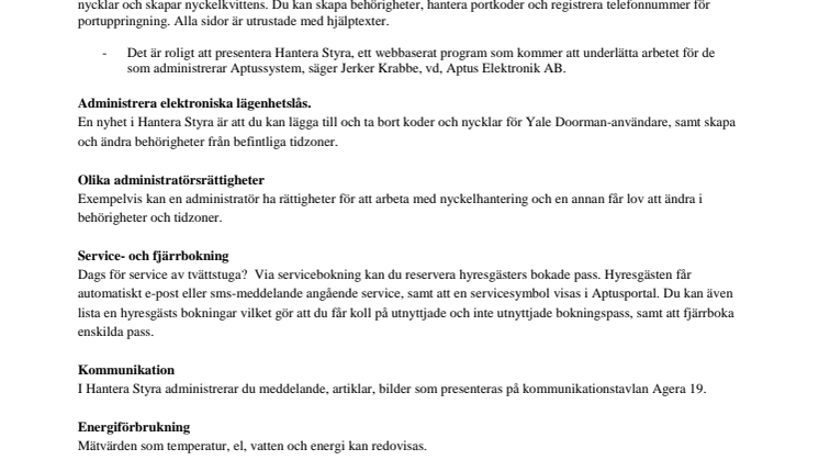 Effektivare administrering av Aptussystem för flerbostadsfastigheter