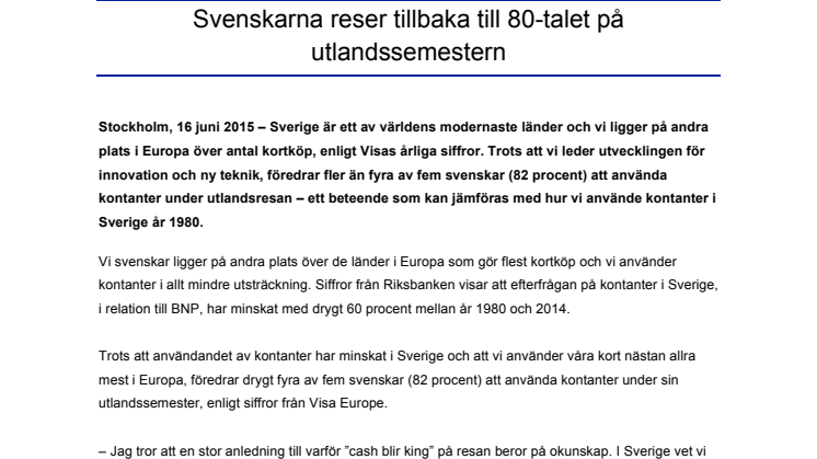 Svenskarna reser tillbaka till 80-talet på utlandssemestern