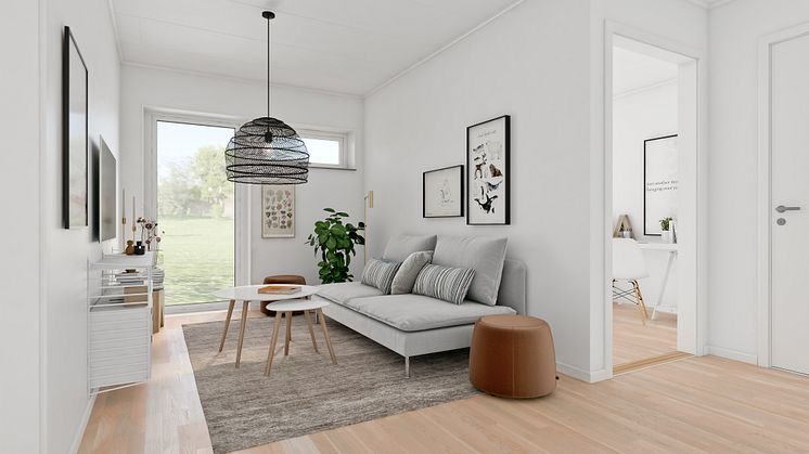 Brf Rydsgårds Ängar - 3D-bild av allrum/hall