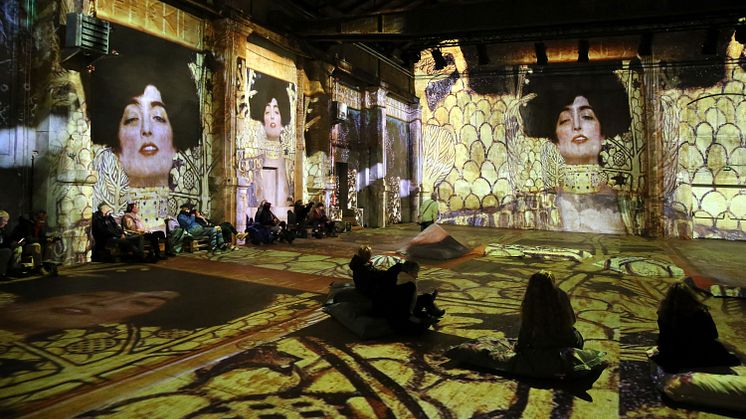 Blick in die Ausstellung "Gustav Klimt. The Gold Experience" im Kunstkraftwerk Leipzig - Foto: Andreas Schmidt